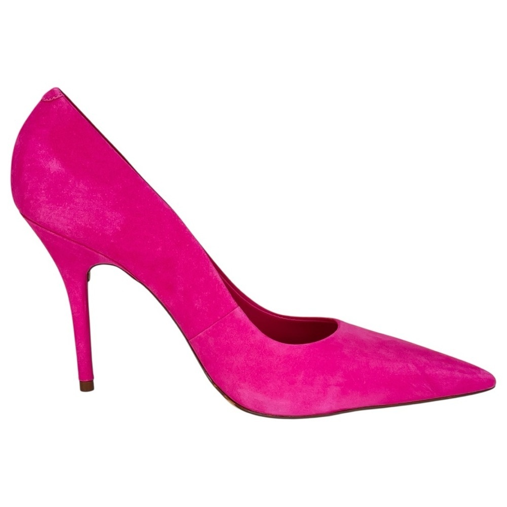 Arezzo Emily Fechado Adlo Pink Suede Womens Heels Size 9B - Picture 5 of 14